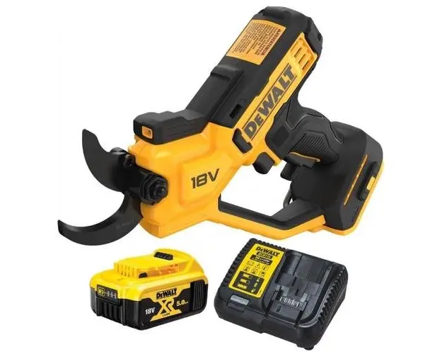 Foarfeca electrica de gradina DeWalt DCMPP568P1-QW, 18 V, 5.0 Ah, 38 mm, acumulator li-ion (Galben/Negru)