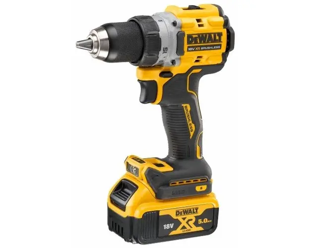 Masina de gaurit si insurubat DeWalt DCD800P2T-QW, 2 acumulatori Li-Ion, 18 V, 5.0 Ah, 2000 rpm, 90 Nm, incarcator, valiza (Galben/Negru)