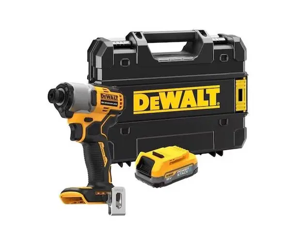Masina de insurubat cu impact DeWalt DCF840E1T-XJ, 18 V, 1.7 Ah, 3200 rpm, 192 Nm, acumulator, valiza (Galben/Negru)