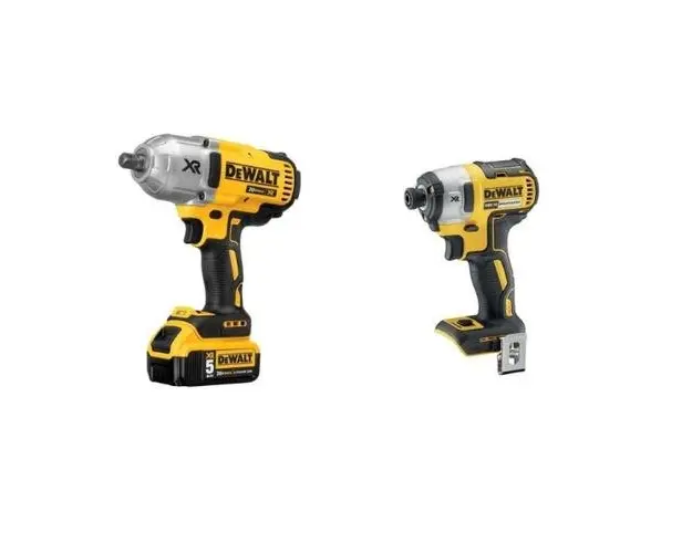 Set 2 masini de insurubat cu impact DeWalt MET-14078, 2 baterii Li-Ion, 18 V, 5.0 Ah, 2 valize (Galben/Negru)