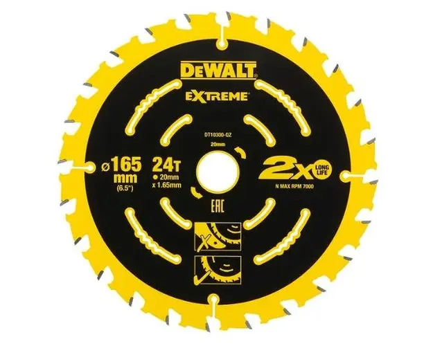 Panza fierastrau circular DeWalt DT10300-QZ, 165 x 20 mm, 24 dinti (Argintiu)