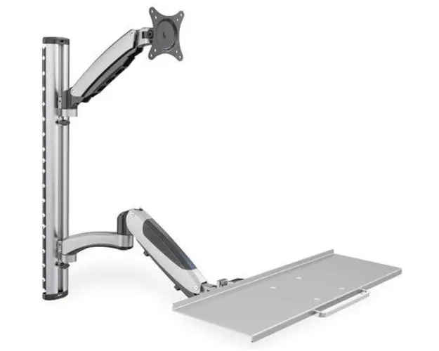 Suport monitor pentru perete Digitus DA-90354, pivot 90, 6kg (Argintiu)