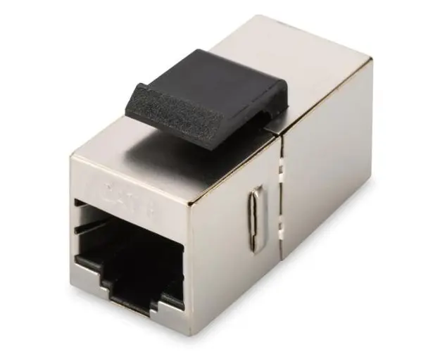 Adaptor mufa de prelungire cablu retea cat6, FTP, RJ45, Digitus, mama-mama, cu cliket, prelungitor cablu internet, mufa, trecere ecranat