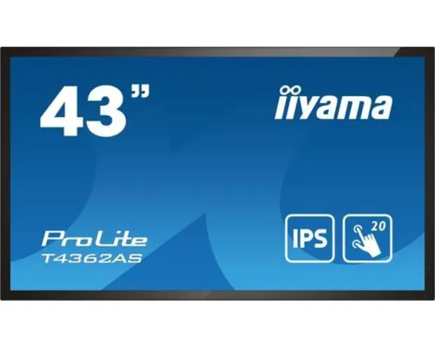 Display Profesional iiyama 42.5inch T4362AS-B1, Ultra HD (3840 x 2160), HDMI, Boxe, Touchscreen (Negru) 