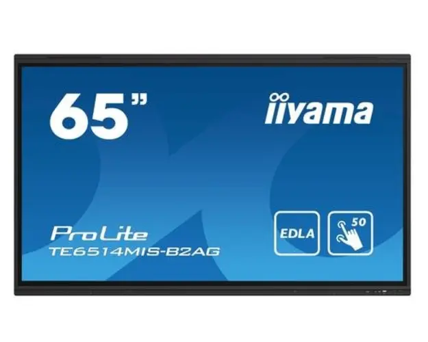Ecran Profesional VA LED Iiyama 65inch TE6514MIS-B2AG UHD, UHD (3840 x 2160), HDMi, DisplayPort, Boxe, Touchscreen (Negru)