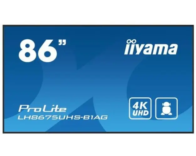 Ecran Profesional IPS LED Iiyama 85.6inch LH8675UHS-B1AG, UHD (3840 x 2160), HDMI, DisplayPort, Boxe (Negru)
