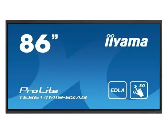 Ecran Profesional VA LED Iiyama 85.6inch TE8614MIS-B2AG, UHD (3840 x 2160), HDMI, DisplayPort, Boxe, Touchscreen (Negru)