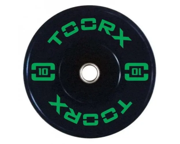 Disc olimpic TOORX ADBT-10, cauciuc, 10 KG (Negru)