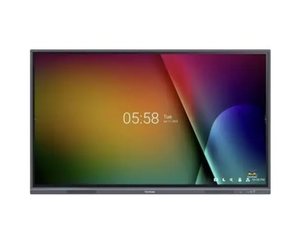 Tabla interactiva ViewSonic 65inch IFP6533-G, Ultra HD (3840 x 2160), Procesor Quad-core ARM Cortex A55, 8GB DDR4, 128GB Intern, 40 puncte, HDMI, VGA, RS232, OPS, WiFi, Difuzoare, Android 11 (Negru)