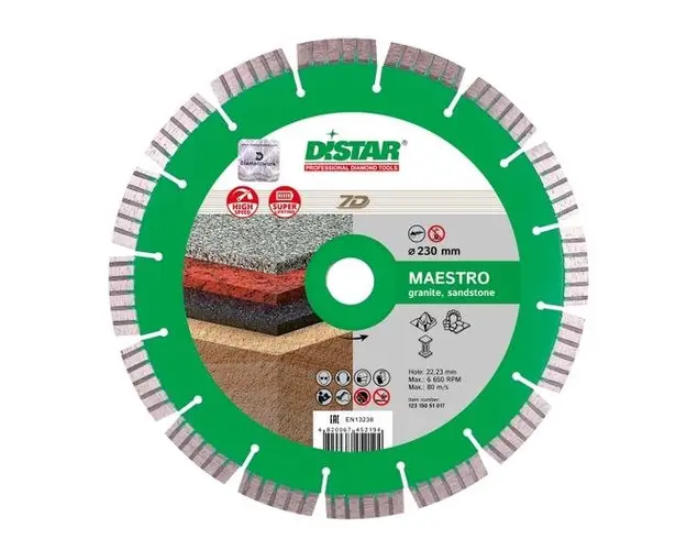 Disc diamantat Distar Maestro, 125-230 mm, Segmentat, Granit
