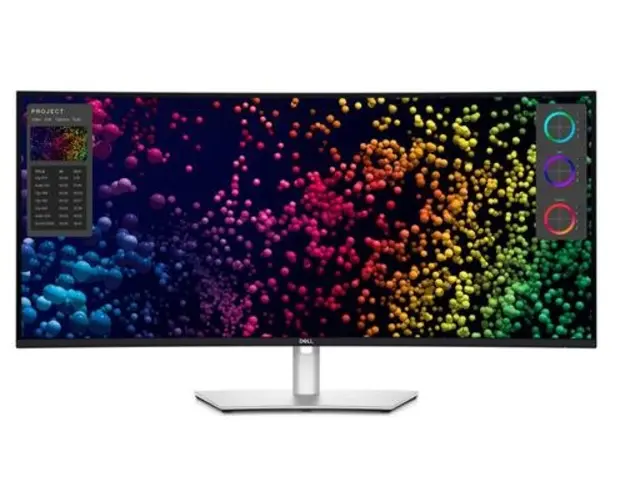 Monitor IPS LED Dell 39.7inch U4025QW, 5120 x 2160, HDMI, DisplayPort, Ecran curbat, Boxe (Argintiu)