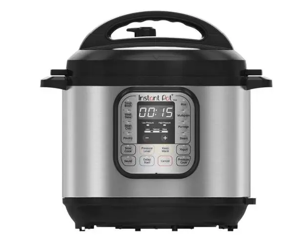 Multicooker Instant Pot Duo 6, 1000 W, 14 programe presetate, 5.7 L, Capac detasabil, Functie manuala (Negru/Argintiu)