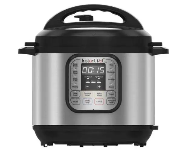Multicooker Instant Pot Duo 8, 1200 W, 14 programe presetate, 7.6 L, Capac detasabil, Functie manuala (Negru/Argintiu)