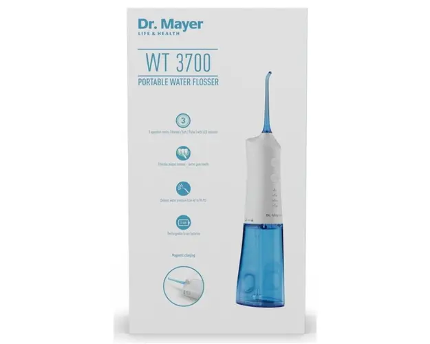 Irigator bucal Dr.Mayer WT3700, 2 Capete, 3 Moduri de curatare (Alb/Albastru)
