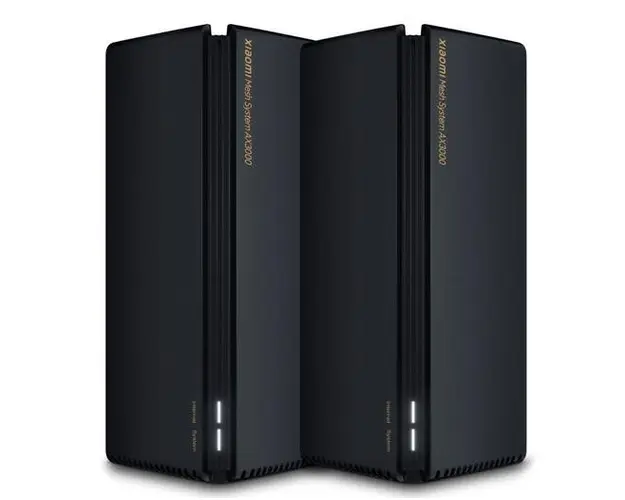 Set 2 Sisteme Wireless Xiaomi Mesh System AX3000, Dual-Band, OFDMA, Beamforming, WPA3, IPv6 (Negru)