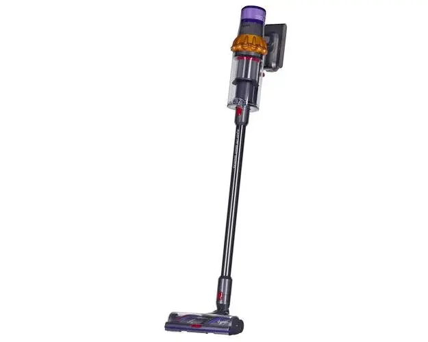 Aspirator vertical Dyson V15 Detect Absolute 2023, 660 W, 0.7 L, Autonomie 60 min (Gri/Galben)