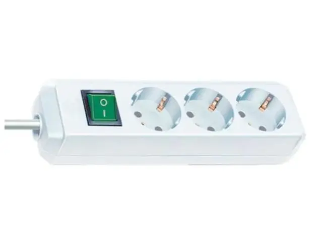 Prelungitor Brennenstuhl Eco-Line 163494, 3 prize Schuko, 3m (Alb)