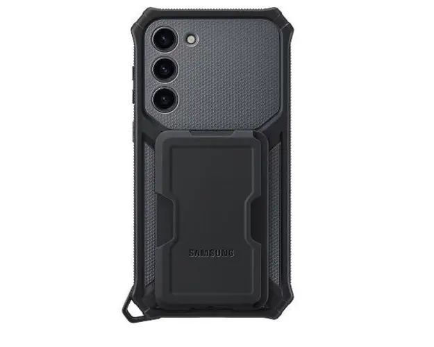 Protectie Spate Samsung EF-RS916CBEGWW pentru Samsung Galaxy S23+, Suport tip inel (Negru)
