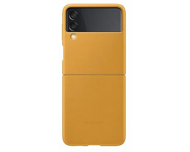 Protectie spate Samsung EF-VF711LYEGWW pentru Samsung Galaxy Z Flip 3 5G, Piele (Galben)