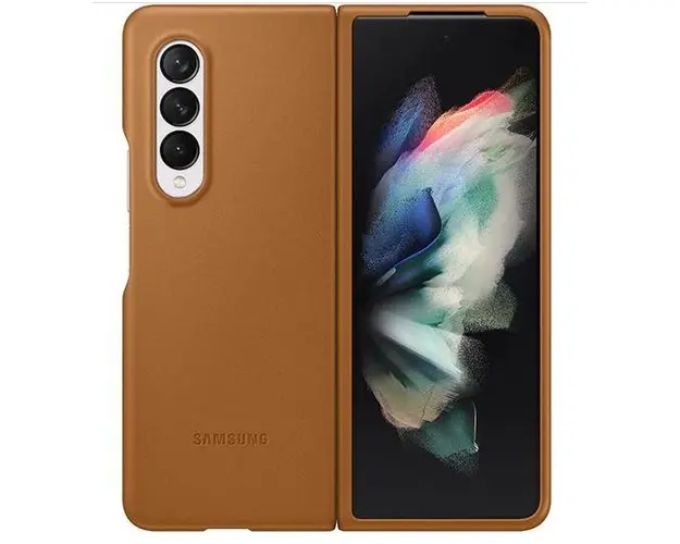 Husa Flip cover Samsung EF-VF926LAEGWW pentru Samsung Galaxy Z Fold 3, Piele (Maro)