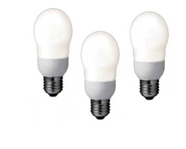 Set 3 becuri economice Panasonic EFA8E27HD-3, putere lampa 8W, echivalent pentru incandescenta 40W 