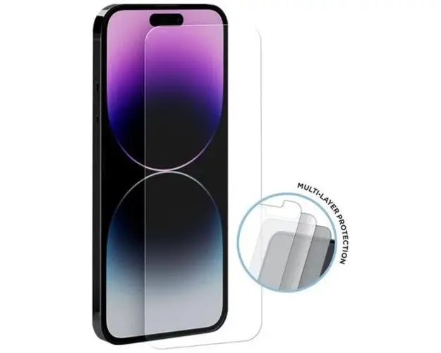 Folie Clear Eiger Triflex H.I.T iPhone 15 / 15 Pro, pachet de 2 buc, Transparenta