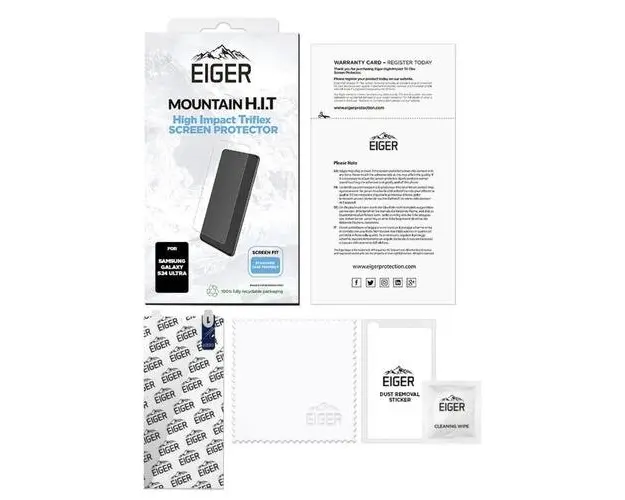 Folie Silicon Eiger Triflex H.I.T pentru Samsung Galaxy S24 Ultra (Transparent)