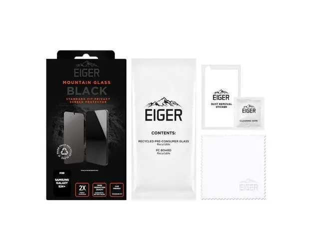 Folie Sticla Eiger Mountain Glass Privacy pentru Samsung Galaxy S24 Plus (Negru)