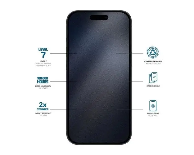 Folie Sticla 3D Mountain Glass Eiger pentru iPhone 16 Pro, Transparenta