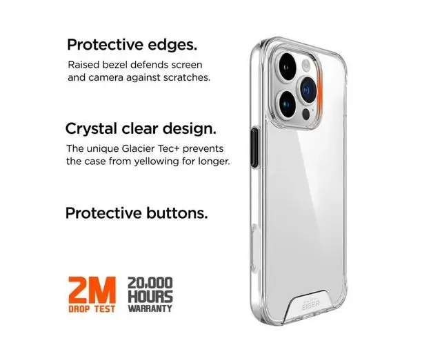 Husa Glacier Case Eiger pentru iPhone 16 Pro Max, Transparent