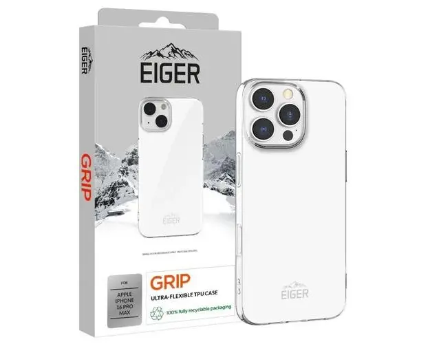Husa Grip Eiger pentru iPhone 16 Pro Max, Transparenta