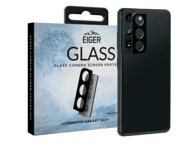Folie Protectie Camera Eiger 2.5D Glass Clear EGSP00724 pentru Samsung Galaxy S21 Plus (Negru)