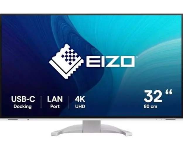 Monitor IPS LED EIZO 31.5inch EV3240X-WT, UHD (3840 x 2160), HDMI, DisplayPort, Boxe, Pivot (Alb)
