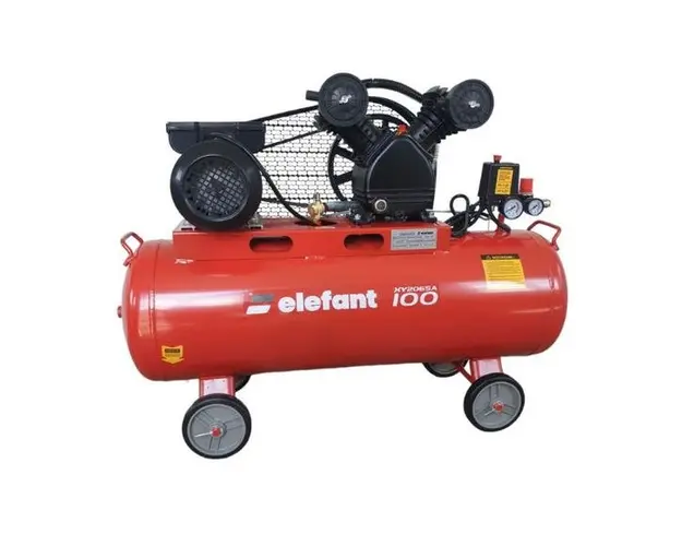 Compresor aer Elefant XY2065A-100, 100 L (Negru/Rosu)