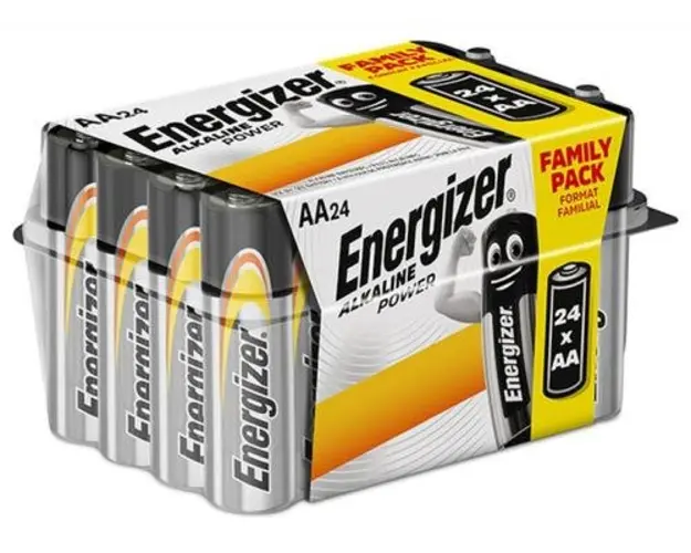 Baterii alkaline AA Energizer, 24 buc/box