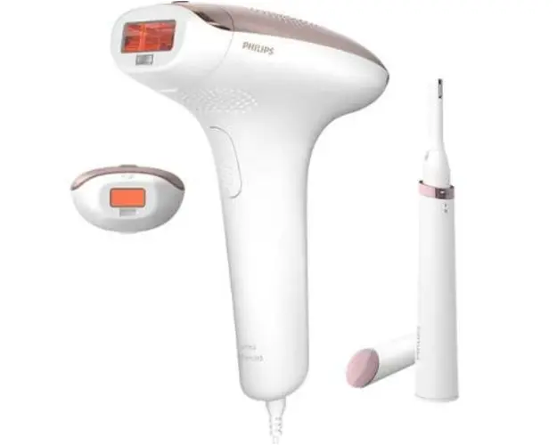 Epilator IPL Philips Lumea Advanced BRI921/00, 250.000 impulsuri, accesoriu corp si fata (Alb/Auriu)
