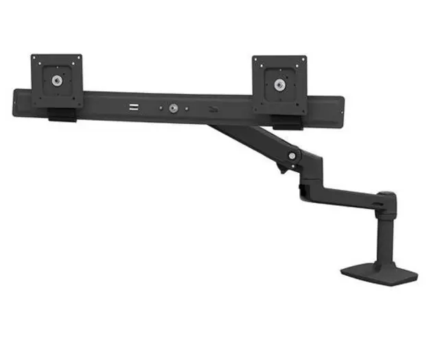 Suport monitor pentru birou Ergotron LX Dual 45-489-224, Pivot, Rotire 360, 10kg (Negru)