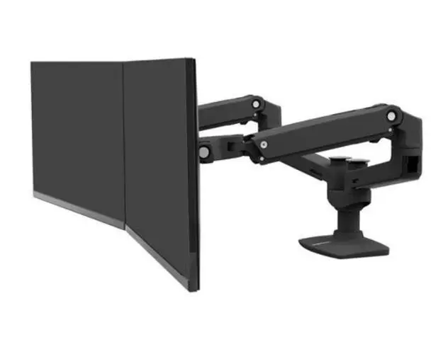 Suport monitor pentru birou Ergotron LX Dual Side-by-Side 45-245-224, Rotire 360, 18.1kg (Negru)