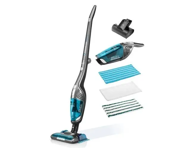 Aspirator vertical 3 in 1 ETA ETA845390000 Moneto II Aqua Plus, Aspirare ciclonica, Recipient 0.55 l, Autonomie 50 minute, Filtru HEPA (Gri/Albastru)