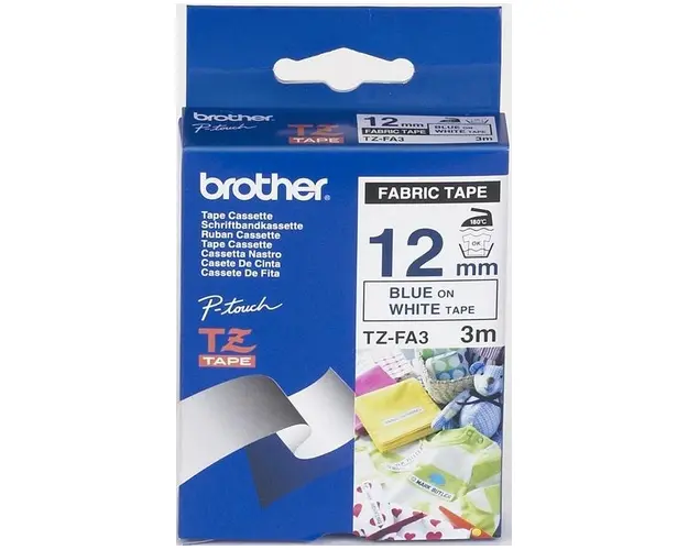 Brother Etichete TZFA3 12mm (albastru/alb)