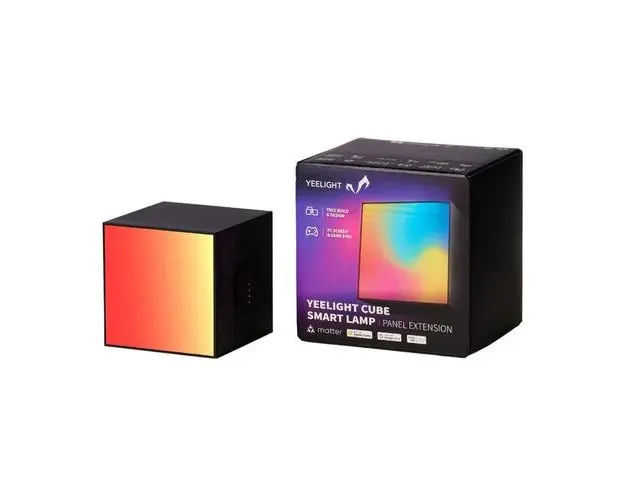 Extensie Lampa de birou LED inteligenta Yeelight Cube Smart Lamp, Panel, 6.5 W, 2100 mAh, iluminare RGB, Wireless (Negru)