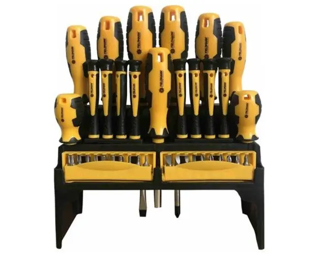 Set de surubelnite Fieldmann FDS 5006-37R, 37 Piese (Negru/Galben)