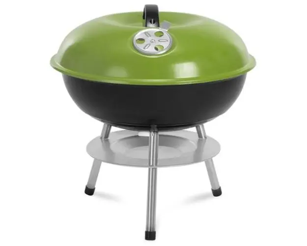 Gratar carbune cu capac Fieldmann FZG 1102G, Suprafata de gatit 34 cm (Negru/Verde)