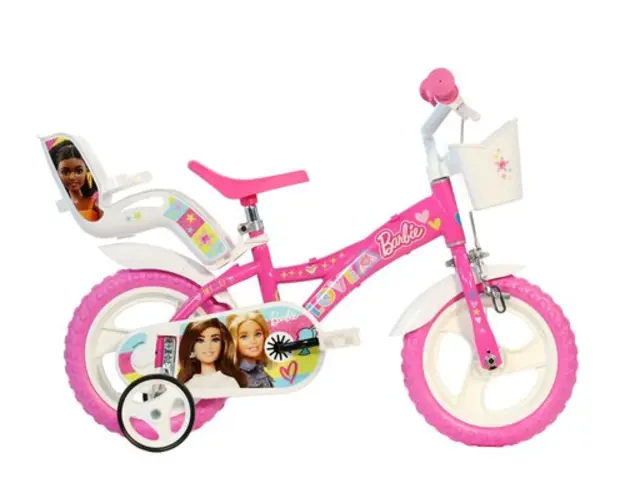 Bicicleta copii DINO BIKES Barbie, roti 12inch, roti ajutatoare (Roz)