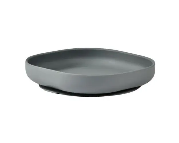 Farfurie silicon cu ventuza Beaba Mineral Grey