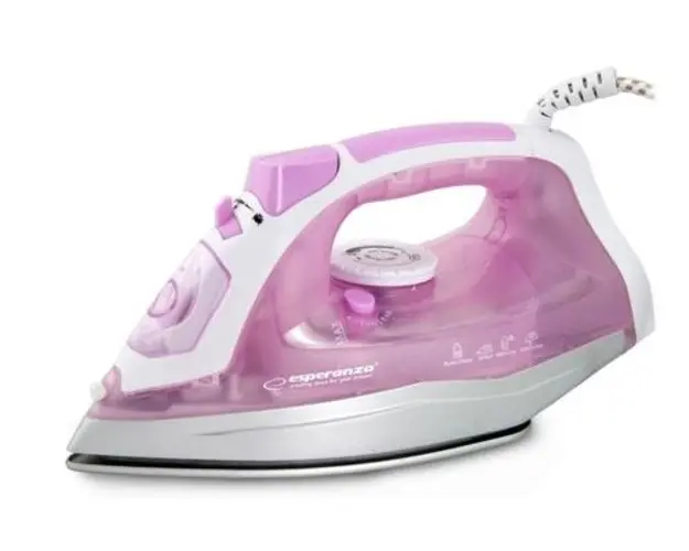 Fier de calcat ESPERANZA Tulle Ceramic, 2400W (Alb/Roz)