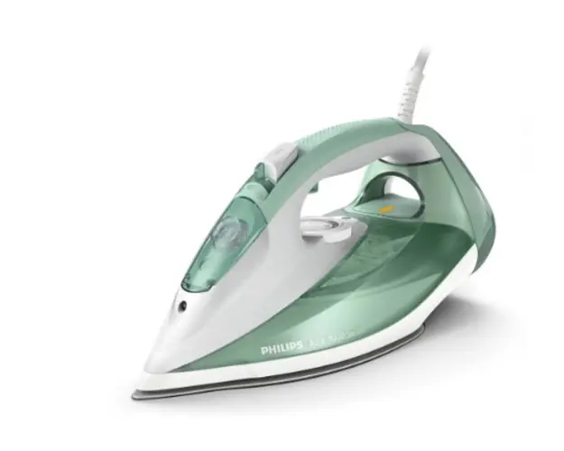 Fier de calcat Philips Azur DST7012/70, 2600W, debit de abur continuu de 45g/min si jet de abur de 220 g, talpa SteamGlide Plus, rezervor de 300ml si sistem de curatare automata cu rezervor integrat pentru calcar (Verde)