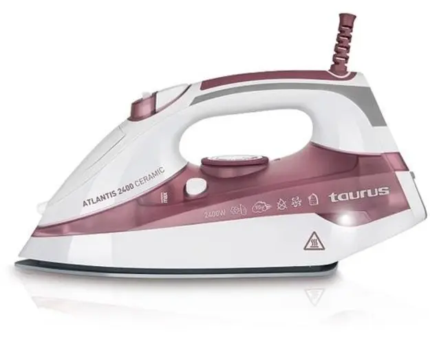 Fier de calcat Taurus Atlantis 2400, Talpa Ceramica, 2400W, 0.3l (Alb-Visiniu)