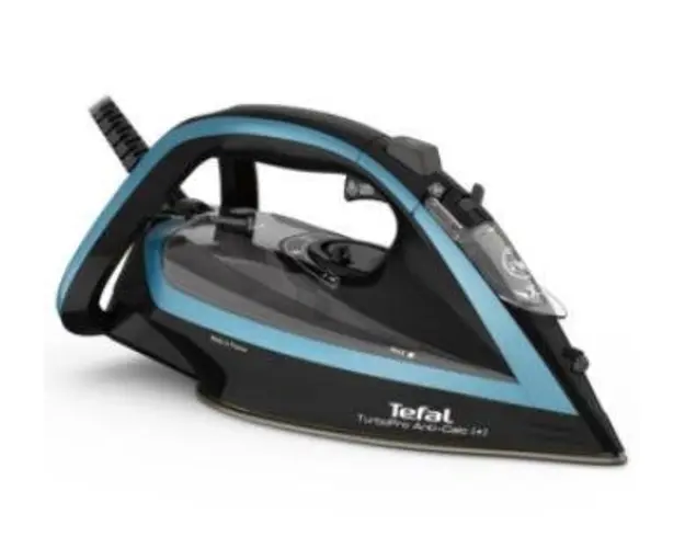 Fier de calcat Tefal Turbo Pro Anti-Calc FV5695E1, 3000 W, 0.3 L (Negru/Albastru)