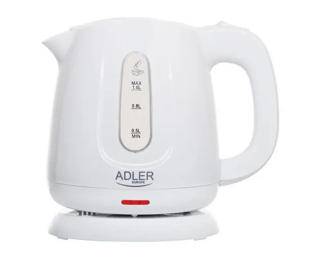 Fierbator de apa Adler AD1373, 1 l, 850 W, Baza rotativa 360, Filtru sedimente (Alb)
